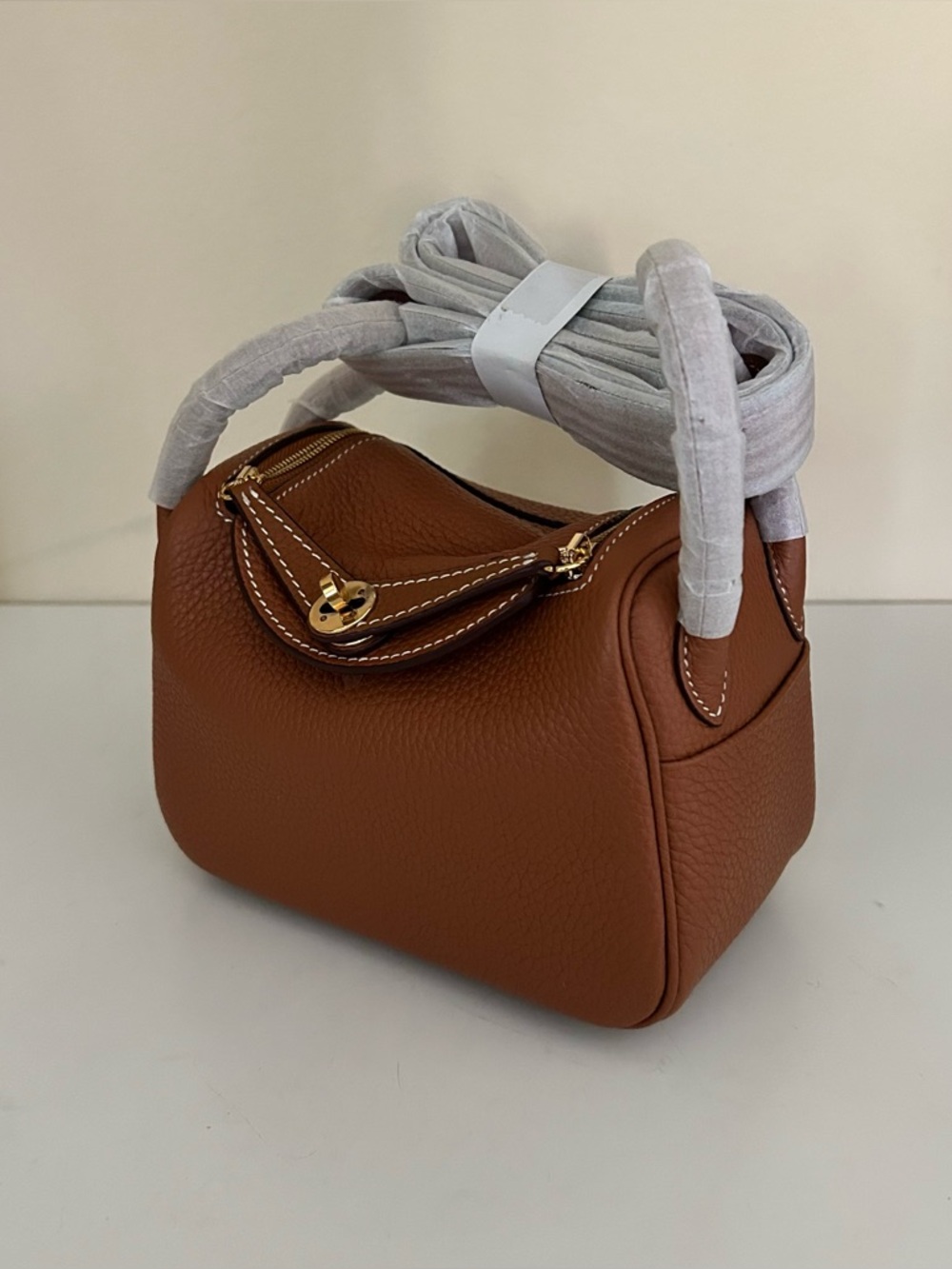 18cm Golden Brown Mini Pillow Bag